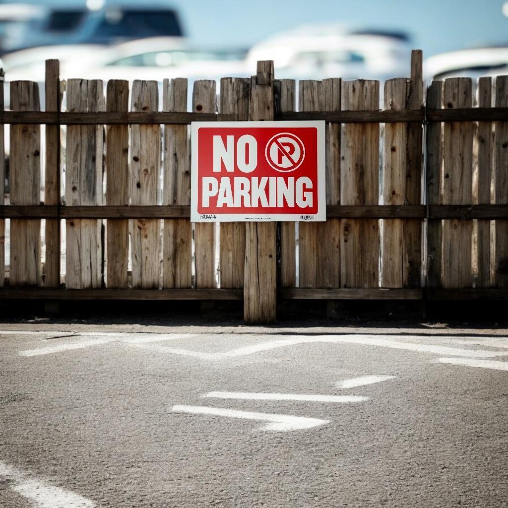 2 x No Parking Car Plastic Sign Safety Security Home Shop Warning Signs Large
