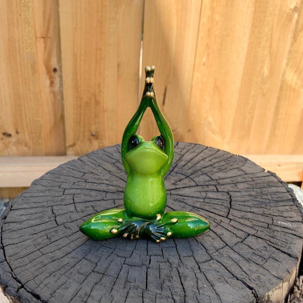 2x Yoga Frog Frogs Decorative Figurines Funny Garden Home Décor Ornament