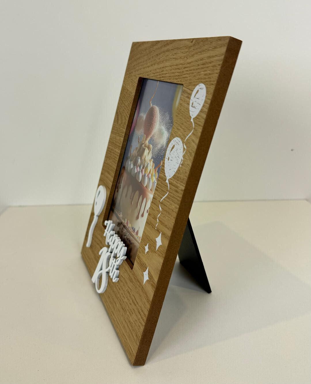 18th Birthday Photo Frame Eighteenth Birthday Gift Wooden Brown color 22cm
