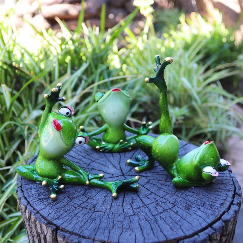Yoga Frogs Frog Decorative Celebrity Figurines Funny Garden Home Décor Ornament