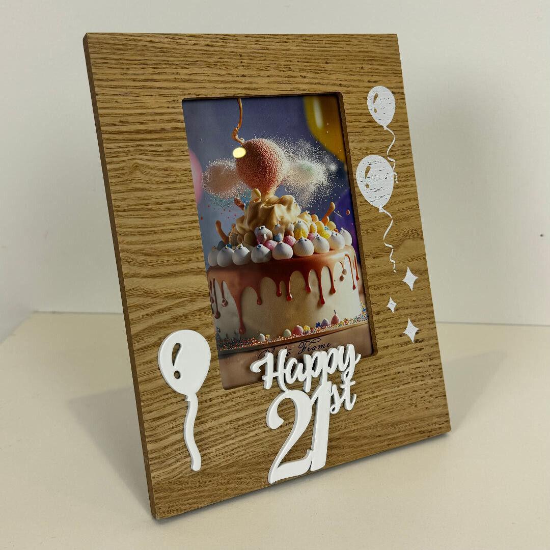 21st Birthday Photo Frame Twenty First Birthday Gift Wooden Brown color