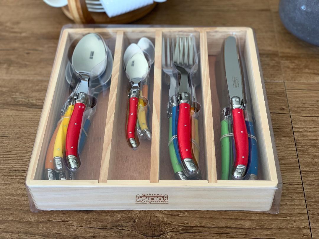 Chateau Laguiole French Design Cutlery Set 24pcs Stainless Steel Multicolour