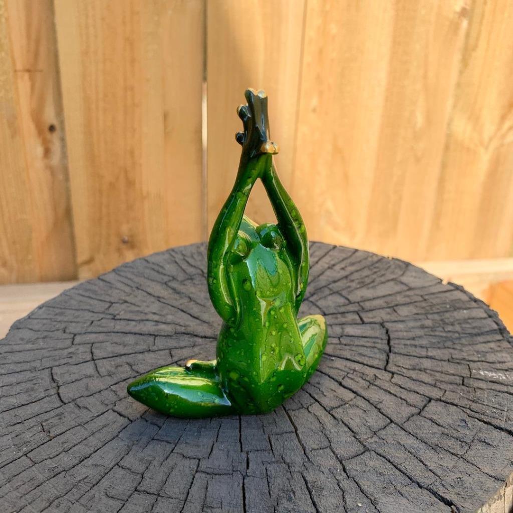 2x Yoga Frog Frogs Decorative Figurines Funny Garden Home Décor Ornament