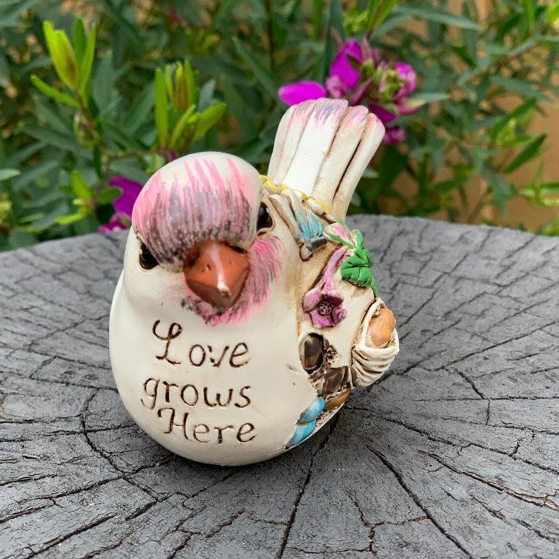 Bird Figurine Birds With Words Statue Sign Ornaments Sculpture Home Garden Decor