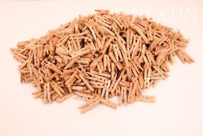 Mini Wooden Pegs Craft Clothespins Natural Wood Photo Clips 2.5cm Bulk 1000pc