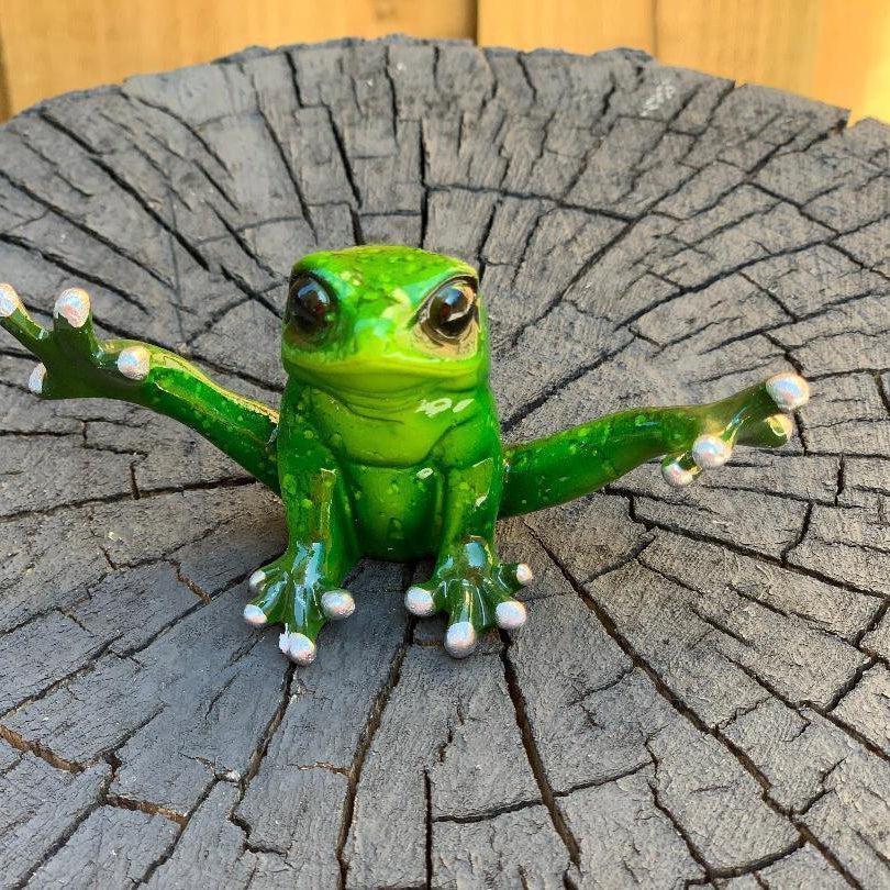 Yoga Frog Figurine Frogs Statue Funny Garden Home Décor Animal Ornament 10cm