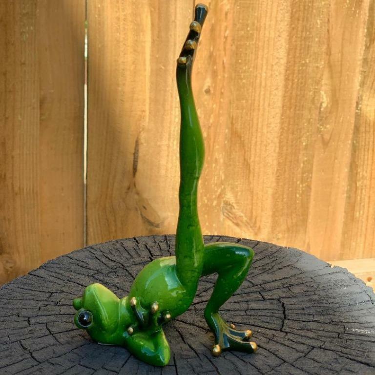 Frogs Decorative Yoga Frog Figurines Funny Garden Home Décor Ornament set of 2