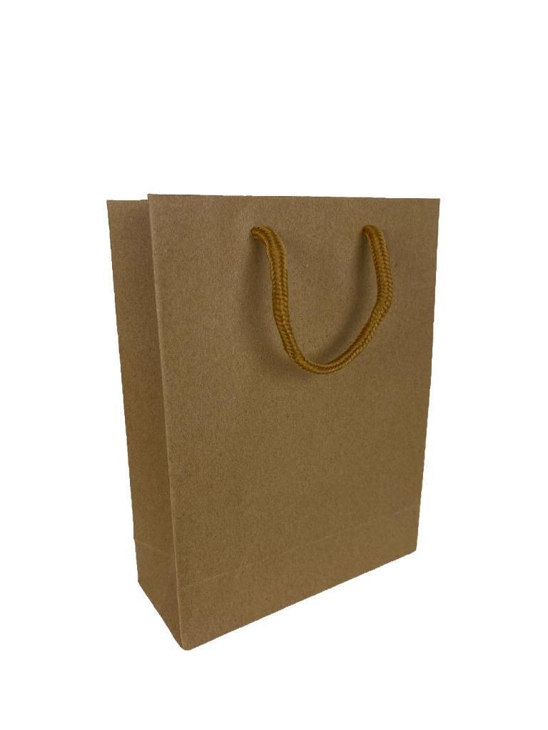 Paper Bags Gift Shopping Carry Craft Brown Bag with Handles Bulk size 19x25cm