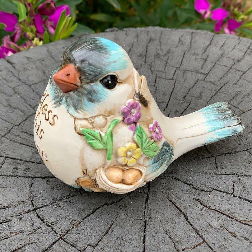 Bird Figurine Birds With Words Statue Sign Ornaments Sculpture Home Garden Decor