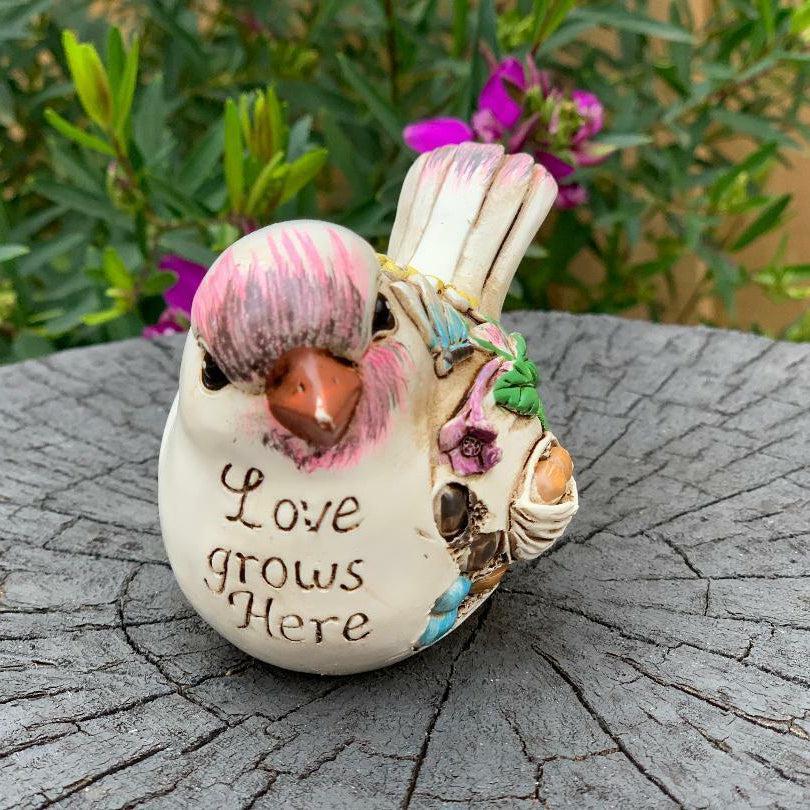 Bird Figurine Birds With Words Statue Sign Ornaments Sculpture Home Garden Decor