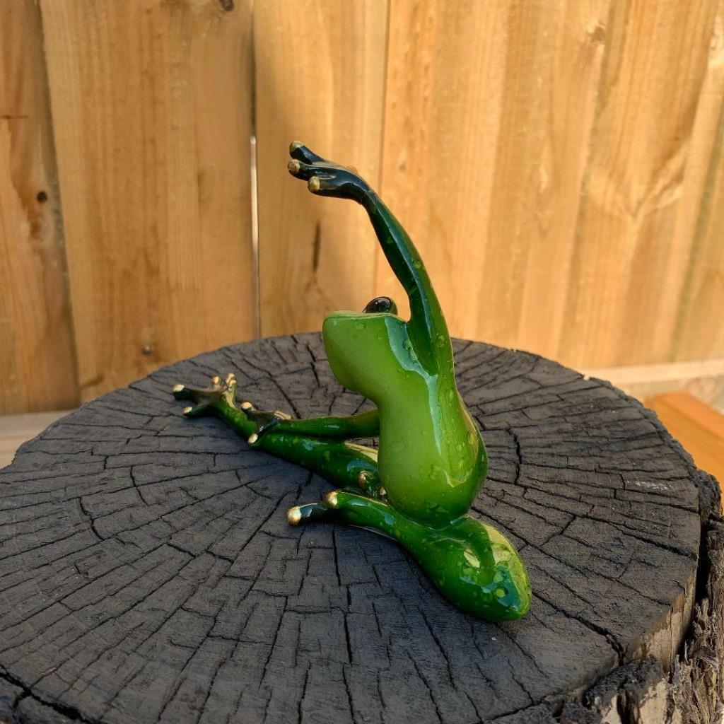 Frogs Decorative Yoga Frog Figurines Funny Garden Home Décor Ornament set of 2