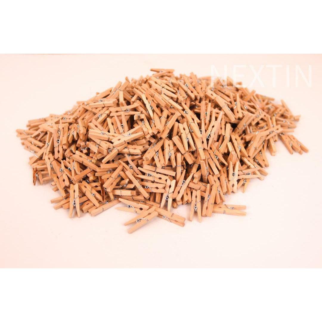 Mini Wooden Pegs Craft Clothespins Natural Wood Photo Clips 2.5cm Bulk 1000pc