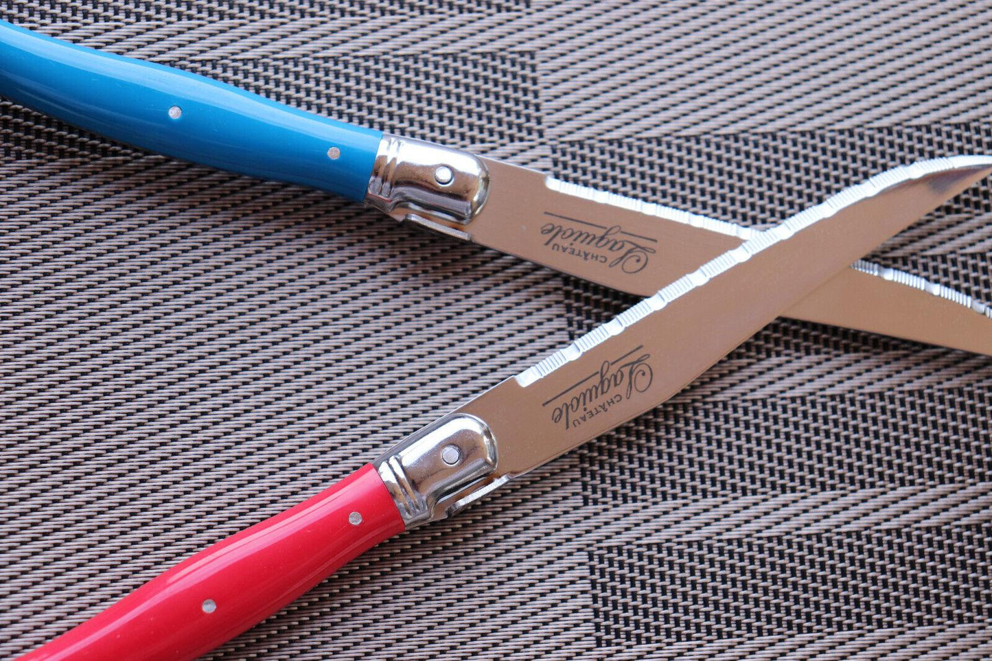 Laguiole Steak Knife Set Stainless Steel Blade with wooden Knives Block 6pc