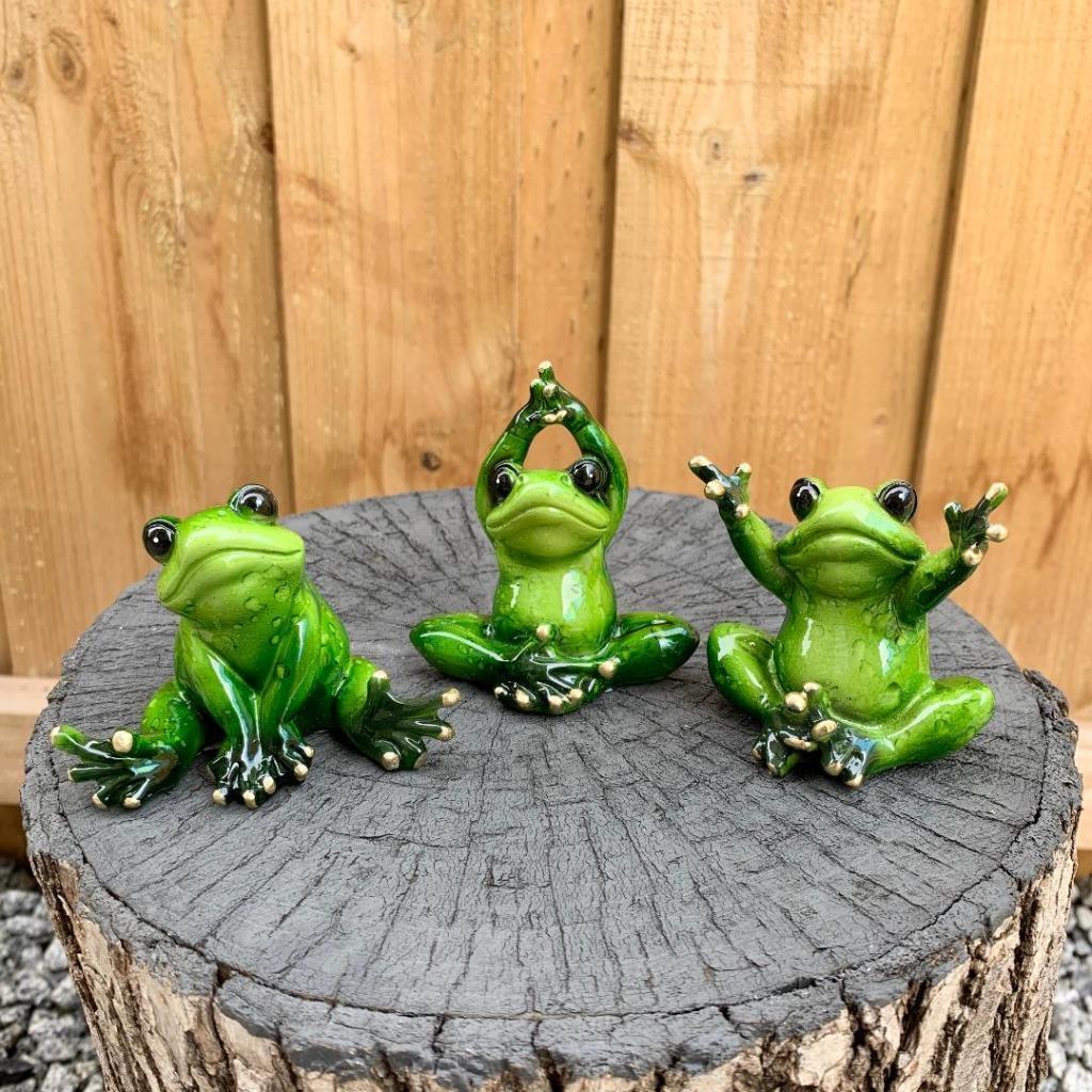 Yoga Frogs Decorative Frog Figurines Fairy Garden Home Decor Ornament 3/ 6pc Set