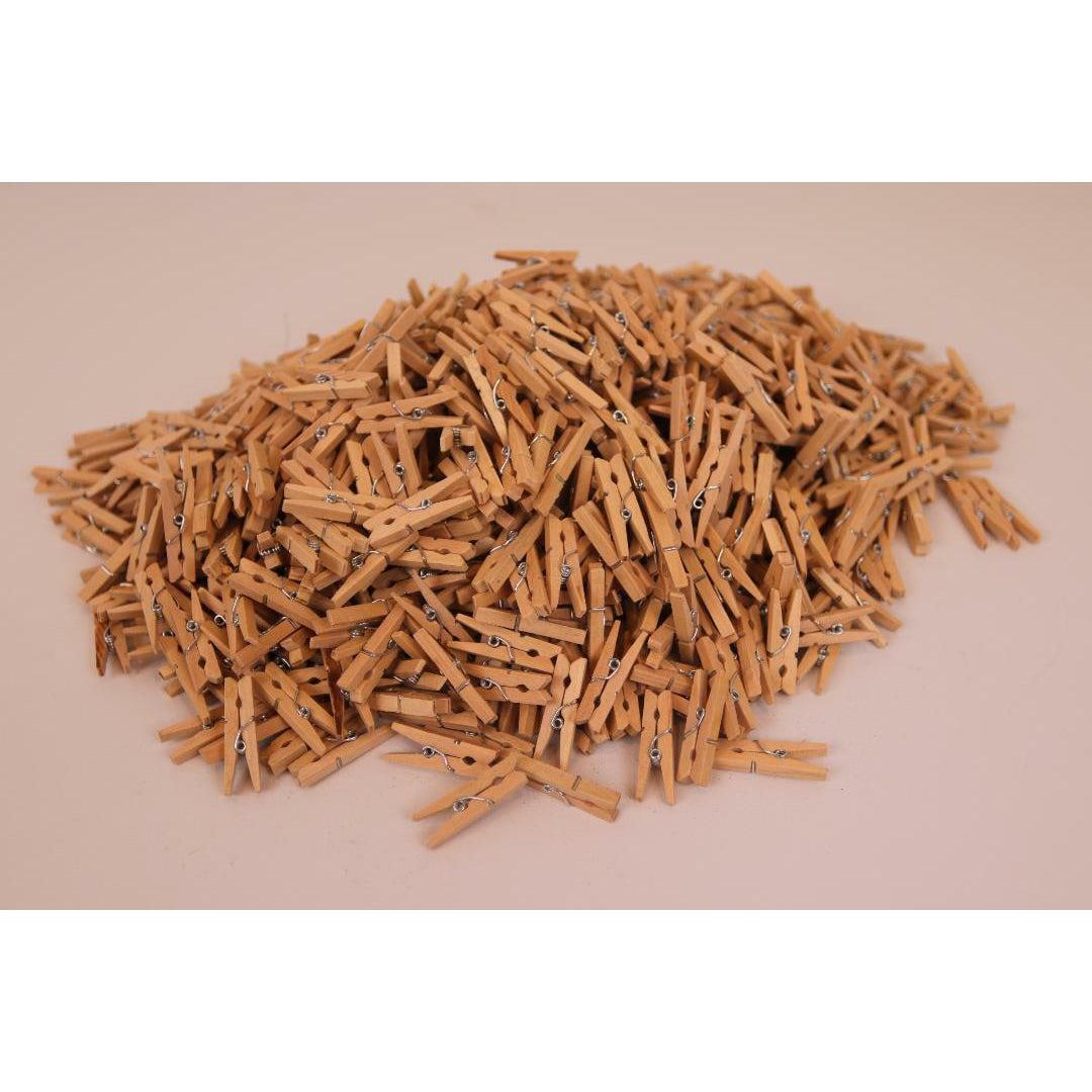 Mini Wooden Pegs Craft Clothespins Natural Wood Photo Clips 2.5cm Bulk 1000pc