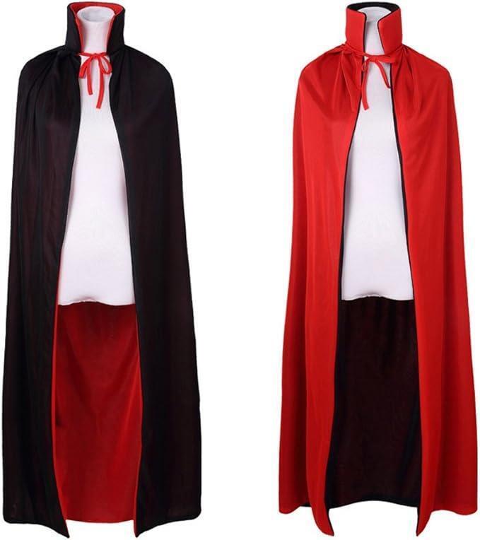 Adult Halloween Vampire Cape Costume Dracula Cloak Black Red Vampire Pirate Cape