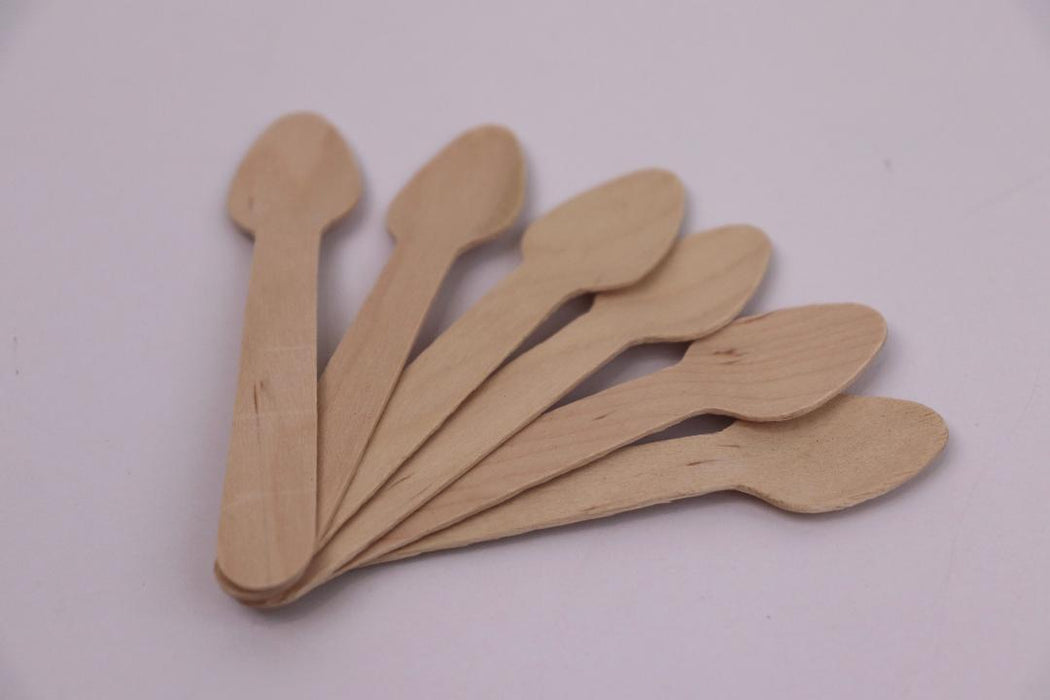 1000x Wooden Cutlery Disposable Small Teaspoons Taster Spoons Wood Bulk 11cm