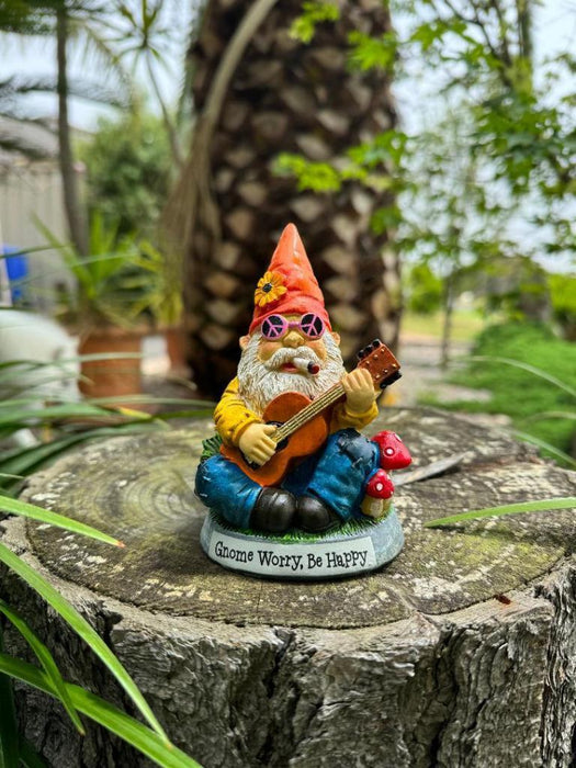 Garden Gnomes Statue Gnome Play Guitar Crazy Gnome Fairy Garden Décor