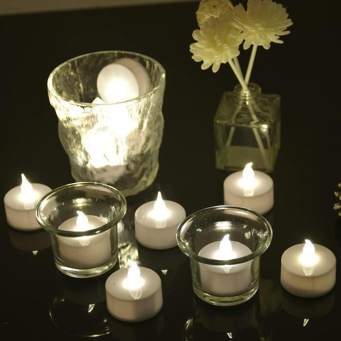 Led Tea Lights Flameless Tealight Candles Flicking Warm White Light Battery