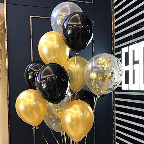 Black Gold Balloon Confetti Balloons Set Party Decorations Wedding Birthday