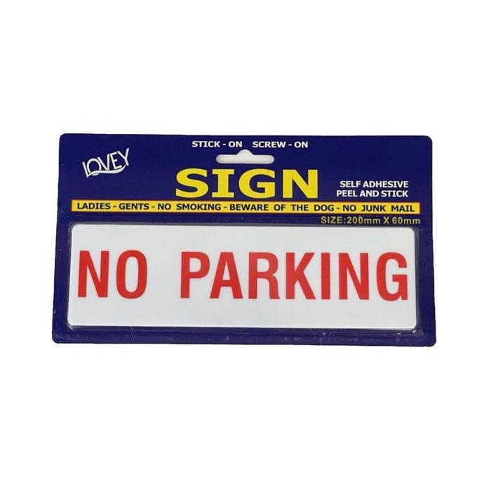 No Parking Sign with Self Adhesive White No Parking Plaque Sticker Shop Office