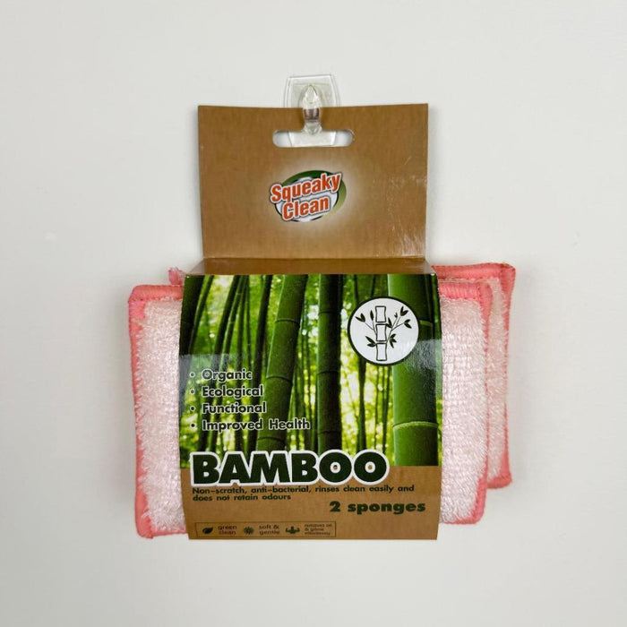 Bamboo Washing Pad Durable Scrub Scouring Sponge Non-Scratch Pads 4 pack