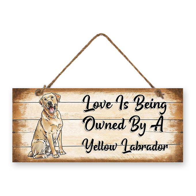 Yellow Labrador Dog Sign Metal Wall Hanging Dogs Sign Colourful Home Decor 30cm