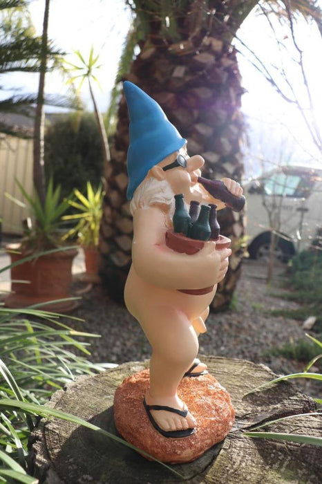 Garden Gnome Naked Nude Gnomes Drinking Beer Naughty Garden Ornament 29cm