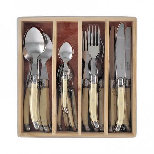 Chateau Laguiole French Design Cutlery Set 24pcs Stainless Steel Dinner Ivory
