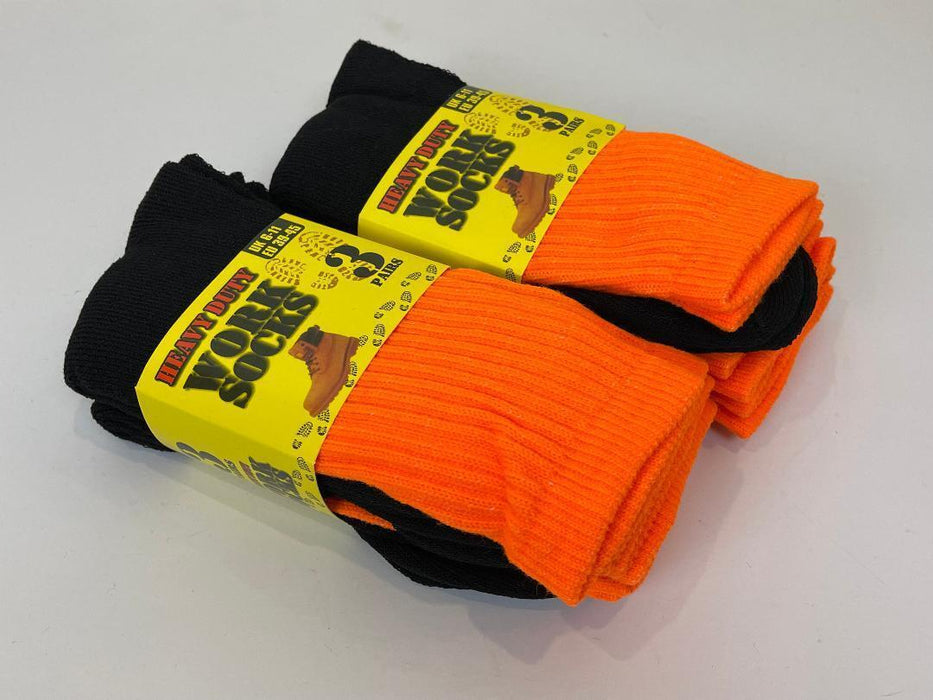 Heavy Duty Work Socks Hi Vis Warm Winter Thermal Crew Sock Men Orange Yellow