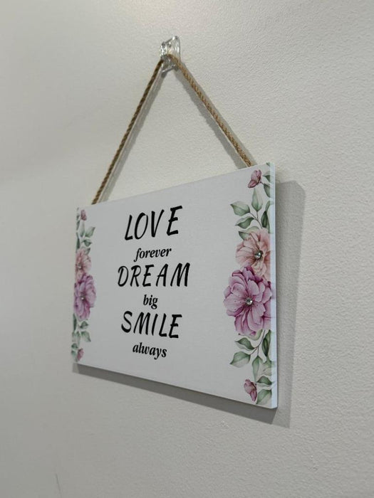 Wooden Home Sign Wall Decor Love Forever Dream Big Smile Always Country Signs