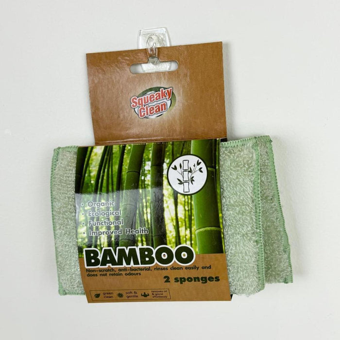 Bamboo Washing Pad Durable Scrub Scouring Sponge Non-Scratch Pads 4 pack