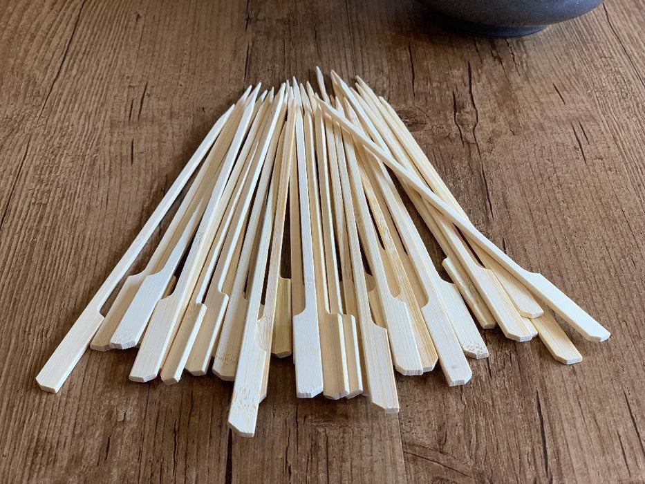 200x Bamboo Paddle Skewers BBQ Sticks Wooden Picks Fruit Kebab Cocktail 18cm