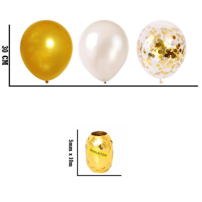 Gold White Balloon Confetti Balloons Set Party Decorations Wedding Birthday