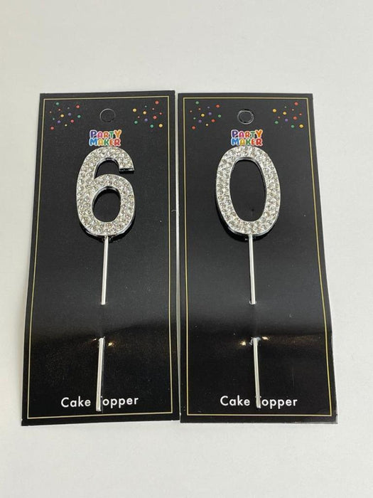 60th Birthday Cake Topper 60 Year Cake Topper Cake Decorations Diamonte