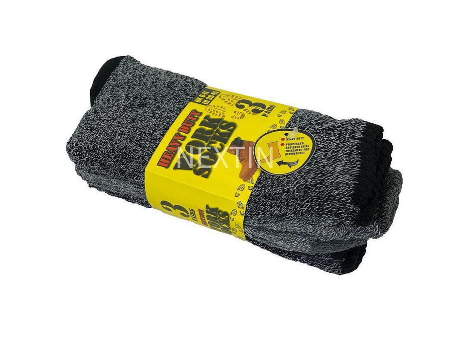 Heavy Duty Work Socks Warm Winter Sock Thermal Crew Sock Men s7-11 Black Grey