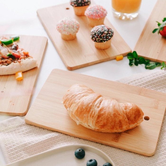 4 Piece Chopping Block Set With Display Serving Cutting Chopping Boards & Knives