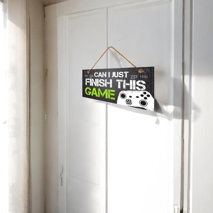 Wooden Boys Room Sign Finish This Game Door Wood Wall Hanging Home Sign Game