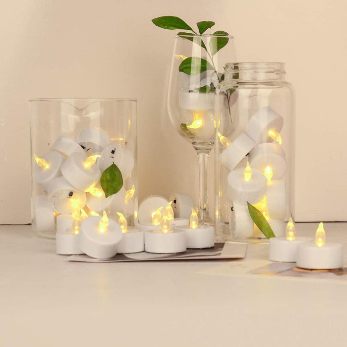 Led Tea Lights Flameless Tealight Candles Flicking Warm White Light Battery