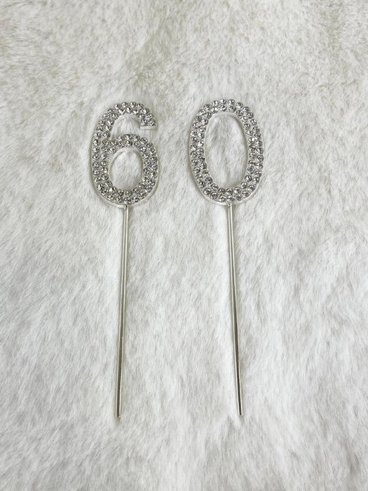 60th Birthday Cake Topper 60 Year Cake Topper Cake Decorations Diamonte