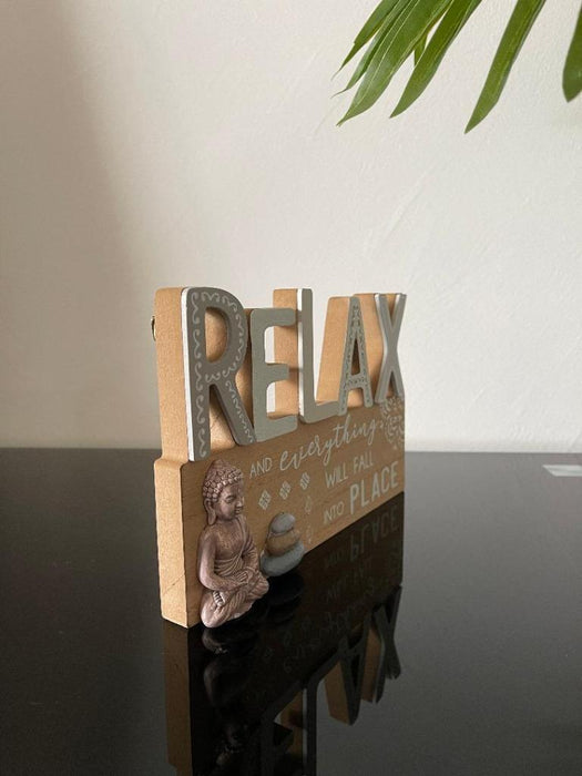 Relax Home Table Sign Plaque Wooden Signs Table Centerpiece Farmhouse Decor 22cm