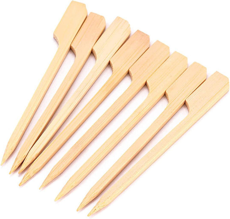 600x Bamboo Paddle Skewers Sticks Wooden Picks BBQ Fruit Cocktail Party 12cm