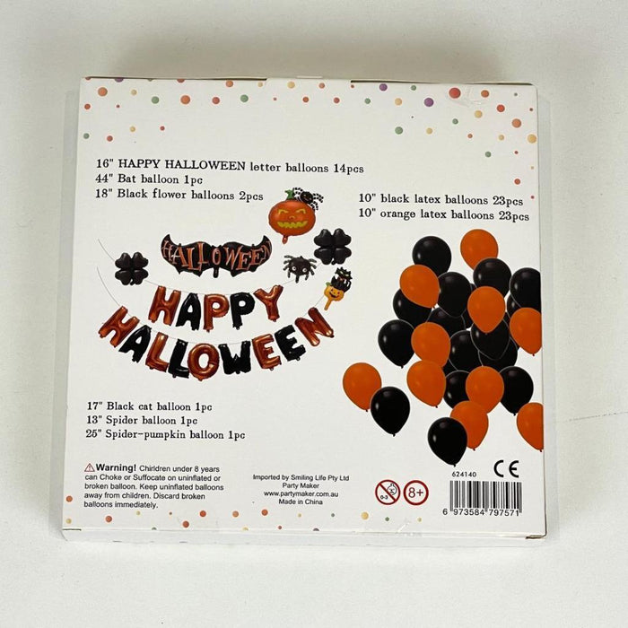 Happy Halloween Balloon Kit Spider Bat Pumpkin Halloween Party Decorations 66pcs