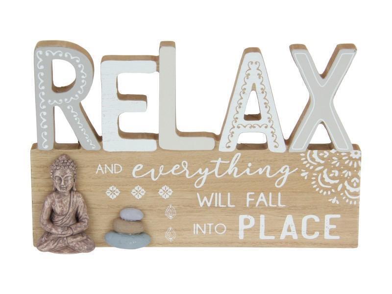 Relax Home Table Sign Plaque Wooden Signs Table Centerpiece Farmhouse Decor 22cm