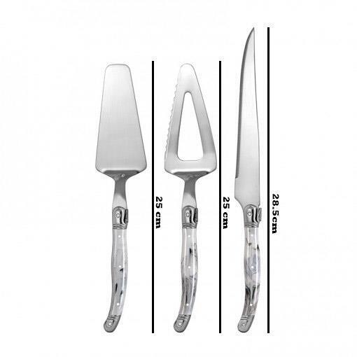 Laguiole Cake Lifter Slicer Server Knife Set French Stainless Steel 3pcs Wedding