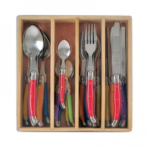 Chateau Laguiole French Design Cutlery Set 24pcs Stainless Steel Multicolour