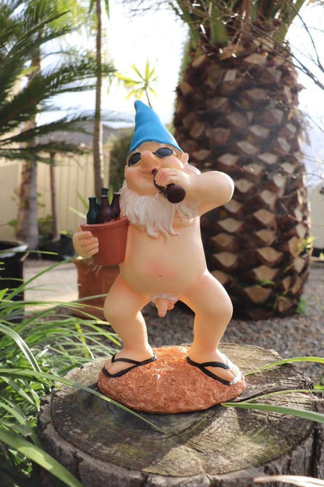 Garden Gnome Naked Nude Gnomes Drinking Beer Naughty Garden Ornament 29cm