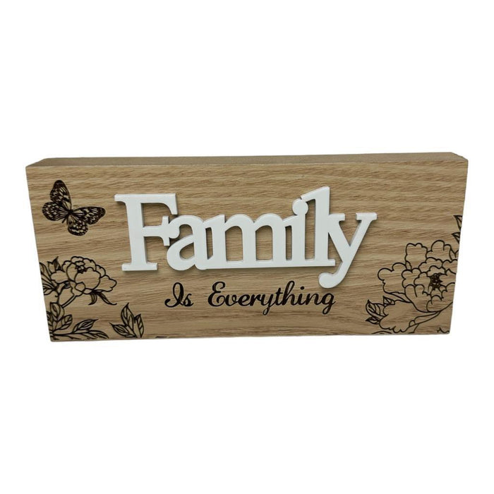 Family Table Sign Plaque Wood Home Signs Table Centerpiece Farmhouse Decor 16cm