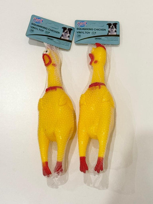 2x Squeaky Chicken Dog Toys Latex Squeaker Sound Honking Funny Pet Toy 29cm