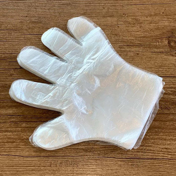 Disposable Plastic Gloves Clear Transparent Glove Catering One Size Bulk